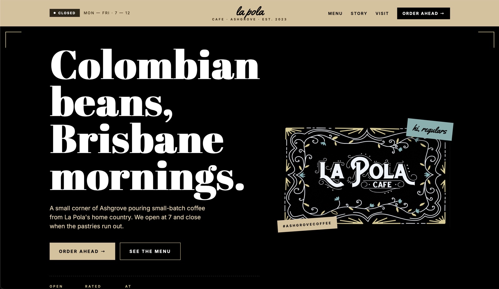 La Pola Cafe website — built by Sites Systems